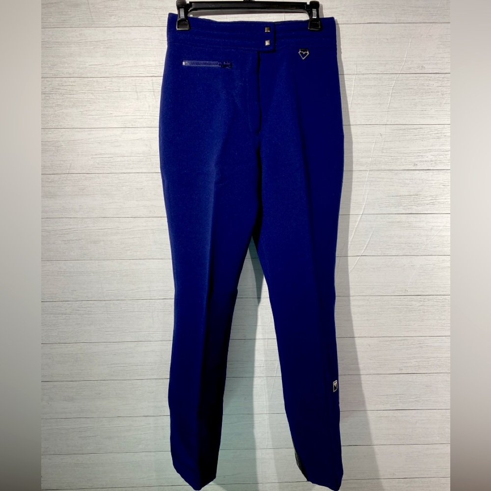 Obermeyer snowpants youth 10/12 or 26” waist wool blend royal blue ski snowboard